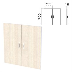 Дверь ЛДСП низкая "Бюджет", КОМПЛЕКТ 2 шт., 355х16х700 мм, дуб шамони светлый, 402879-430 - фото 16441067