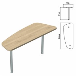 Стол приставной "Приоритет" (1600х600х750 мм), БЕЗ ОПОР (640411), кронберг, К-921, К-921 кронберг - фото 16441309