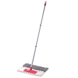 Швабра с флаундером 40 см, составной черенок 120 см, МОП микрофибра/абразив + МОП СИНЕЛЬ, PERKLIN (ПЕРКЛИН), 700987 - фото 16452459