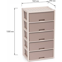 Комод ЗПИ "Альтернатива" Колорит 5-ти секцион. широкий бежевый - фото 16468895