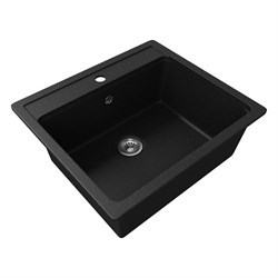 Кухонная мойка Teymi Helmi 57x50, черная матовая T120107 - фото 16470747