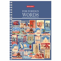 Тетрадь-словарь для записи иностранных слов А5 48 л., гребень, клетка, BRAUBERG, 403563 - фото 16474879