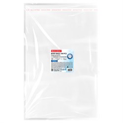 Пакеты БОПП с клеевым клапаном, КОМПЛЕКТ 100 штук, 25х35 + 4 см, 53 мкм, с усиленным швом, BRAUBERG, 700417 - фото 16475403