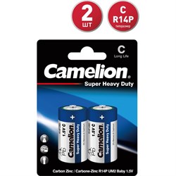 Батарейка Camelion R14 Blue BL-2 ,1.5В - фото 16504267