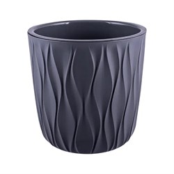 Горшок для цветов Полимербыт Desert 2,3 л, с дренажной вставкой, d157, h152 мм, серый - фото 16528802