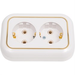 Двухместная розетка Кунцево-Электро ВАЛЕНТИНА РС16-830 - фото 16531372