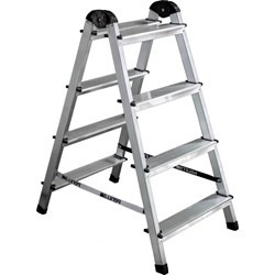 Алюминиевая четырехступенчатая двухсторонняя стремянка Perilla 111404 - фото 16533668