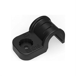 Односторонняя пластиковая крепеж-скоба для прямого монтажа Промрукав черная, в п/э, д 16 - фото 16535769