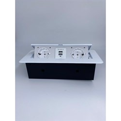 Встраиваемая выдвижная розетка для столешницы с usb Inrior TORO-88-10 - фото 16558313