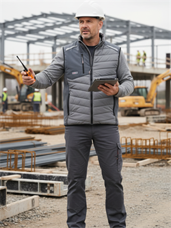 Жилет утепленный ProfLineLeader (тк.Нейлон/Софтшел), серый - фото 16559684