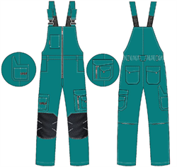 Полукомбинезон ProfLineSpecialist (тк.РипСтоп,240), циан/черный - фото 16559766