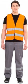 Жилет сигнальный Неон (тк.Полиэфир,120), оранжевый - фото 16559813