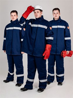 Костюм сварщика зимний Гефест-СОП 2 кл.защиты (тк.Хлопок-ОП,420) брюки, т.синий - фото 16559986