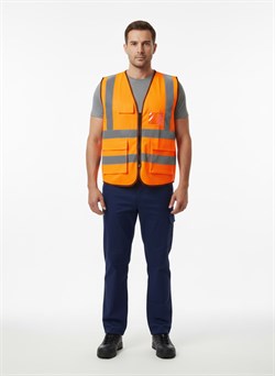 Жилет сигнальный ProfLineLeader СОП-4 (тк.Полиэфир,130), оранжевый - фото 16559988