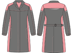 Халат женский ProfLineSpecialist (тк.Смесовая,240), серый/розовый - фото 16560025