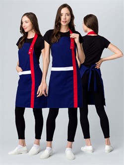 Фартук с грудкой универсальный Ниагара (тк.Форвард,210), т.синий/красный (026) - фото 16560093