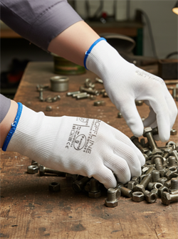 Перчатки ProfLineSpecialist нейлоновые с ПУ-покрытием, белый - фото 16560099