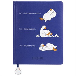 Дневник 1-11 класс 48 л., кожзам (твердая с поролоном), печать, ляссе с аппликацией, BRAUBERG, "Гуси", 107233 - фото 16561841
