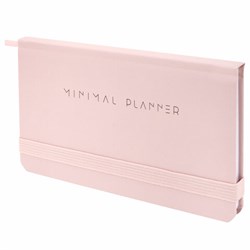 Еженедельник недатированный с резинкой 171х93 мм, BRAUBERG, твердый, 64 л., "Minimal", розовый, 116310 - фото 16562023