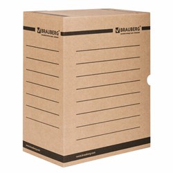 Короб архивный с клапаном А4 (260х325 мм), 150 мм, до 1400 листов, плотный, микрогофрокартон, BRAUBERG, 124849 - фото 16562111