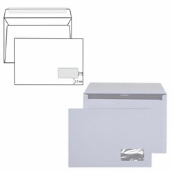 Конверты С4 (229х324 мм) ПРАВОЕ ОКНО, отрывная лента, 90 г/м2, КОМПЛЕКТ 500 шт., внутренняя запечатка, 121102 - фото 16562140