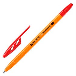Ручка шариковая BRAUBERG "ULTRA ORANGE", КРАСНАЯ, узел 0,7 мм, чернила ГЕРМАНИЯ, наконечник ШВЕЙЦАРИЯ, 143564 - фото 16562293