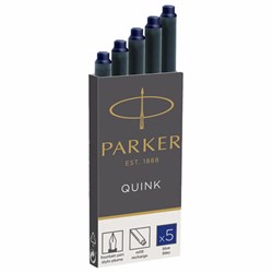 Картриджи чернильные PARKER "Cartridge Quink", КОМПЛЕКТ 5 штук, блистер, синие, 1950403 - фото 16562351