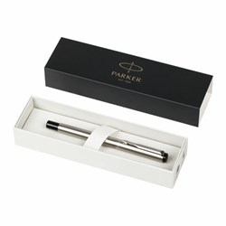 Ручка перьевая PARKER "Vector Stainless Steel", корпус серебристый, детали из нержавеющей стали, синяя, S0029690 - фото 16562354