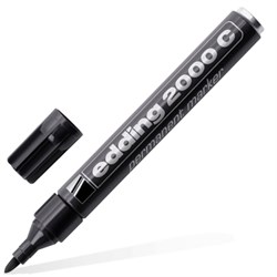 Маркер перманентный (нестираемый) EDDING 2000, ЧЕРНЫЙ, круглый наконечник, 1,5-3 мм, алюминиевый корпус, E-2000C/1, Е-2000/C001 - фото 16562382