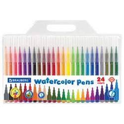 Фломастеры BRAUBERG "PREMIUM", 24 цвета, КЛАССИЧЕСКИЕ, вентилируемый колпачок, ПВХ-упаковка с европодвесом, 151936 - фото 16562453