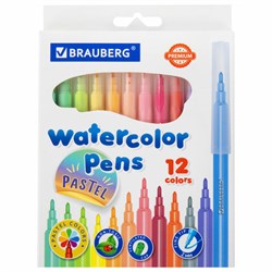 Фломастеры пастельные 12 цветов, вентилируемый колпачок BRAUBERG "PREMIUM", картонная коробка, 152197 - фото 16562477