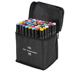 Маркеры для скетчинга двусторонние, НАБОР 48 шт., текстильный чехол, WBZ (ВБЗ), 152573 - фото 16562509