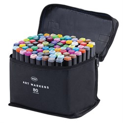 Маркеры для скетчинга двусторонние, НАБОР 80 шт, текстильный чехол, WBZ (ВБЗ), 152575 - фото 16562511