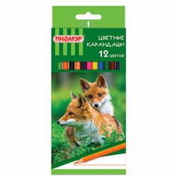 Карандаши цветные ПИФАГОР "ЛЕСНЫЕ ЖИТЕЛИ", 12 цветов, шестигранные, 181334 - фото 16562554