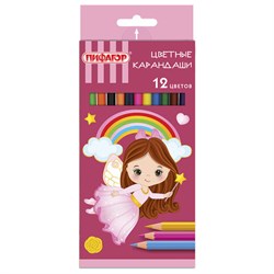 Карандаши цветные ПИФАГОР "ФЕЯ", 12 цветов, шестигранные, 181338 - фото 16562556