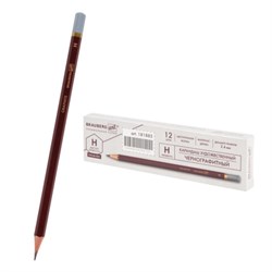 Карандаш чернографитный художественный H, 1 шт., BRAUBERG ART "PREMIERE", ВЫСШЕЕ КАЧЕСТВО, 181885 - фото 16562617