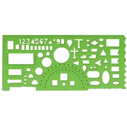 Линейка офицерская, 20 см, зеленая, 65 тактических элементов, отливная шкала, ТТ01 - фото 16562816