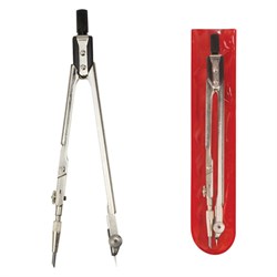 Циркуль для старших классов/студентов, 155 мм, стальной, никелированный, чехол ПВХ, GLOBUS, ЦЧ-70-10 - фото 16562823