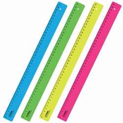 Линейка пластиковая 40 см, "Neon", неоновая, ассорти, ЛН-31437 - фото 16562831