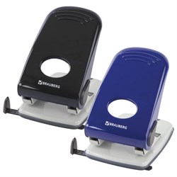 Дырокол металлический BRAUBERG "Style", до 50 листов, ассорти (синий/черный), 221278 - фото 16562859