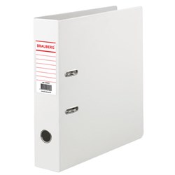Папка-регистратор BRAUBERG с двухсторонним покрытием из ПВХ, 70 мм, белая, 222651 - фото 16562895