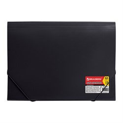 Папка на резинках BRAUBERG "Business", А4, 13 отделений, пластиковый индекс, черная, 0,5 мм, 224147 - фото 16562936