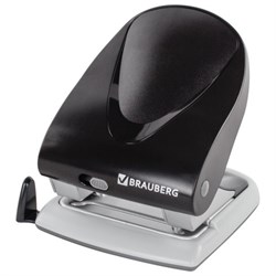 Дырокол BRAUBERG "Jet", до 40 листов, черный, 224341 - фото 16562939