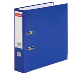 Папка-регистратор, покрытие пластик, 75 мм, ПРОЧНАЯ, с уголком, BRAUBERG, синяя, 226596 - фото 16562980