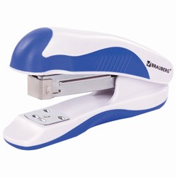 Степлер №24/6, 26/6 BRAUBERG "JET PRO", до 25 листов, эргономичный, бело-синий, 228584 - фото 16563068