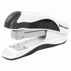 Степлер №24/6, 26/6 BRAUBERG "JET PRO", до 25 листов, эргономичный, бело-черный, 228585 - фото 16563069