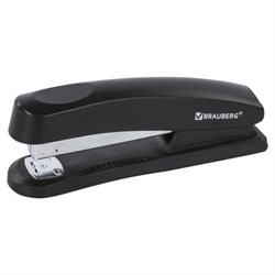 Степлер №24/6, 26/6 BRAUBERG "Standard+", до 30 листов, полнозагрузочный,черный, 228606 - фото 16563074