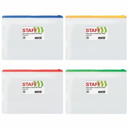 Папка-конверт на молнии А4 (335х238 мм), карман для визиток, прозрачная, 0,12 мм, STAFF, 229547 - фото 16563123