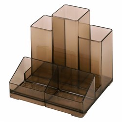 Подставка-органайзер BRAUBERG-CONTRACT, 109х95х101,5 мм, 5 отделений, тонированная, 230994 - фото 16563145