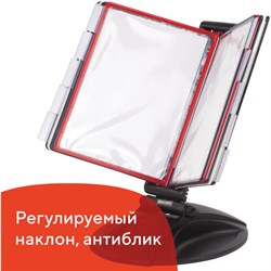 Демосистема настольная на 10 панелей, с 10 цветными панелями А4, черная, BRAUBERG "EXTRA", 236714 - фото 16563275